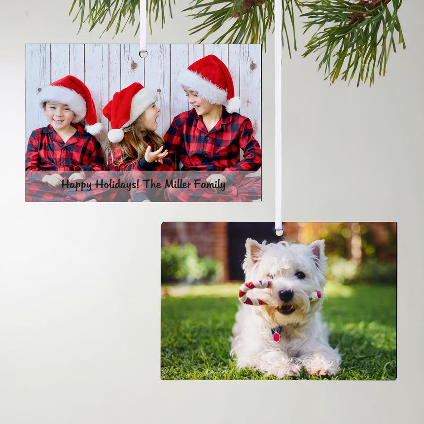 Picture-Perfect Photo with Message Rectangle Ornament