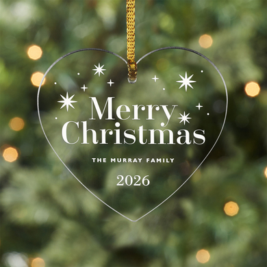 Merry Christmas Heart Ornament