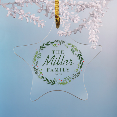 Christmas Wreath Star Ornament