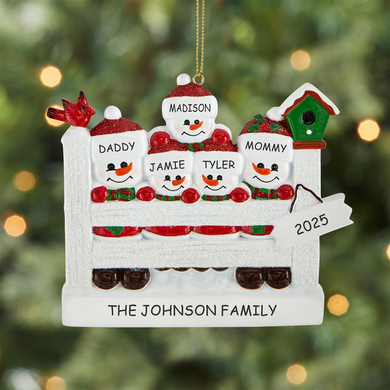 Sparkling Snowman Family Ornament