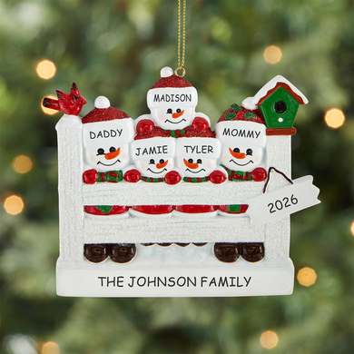 Sparkling Snowman Family Ornament