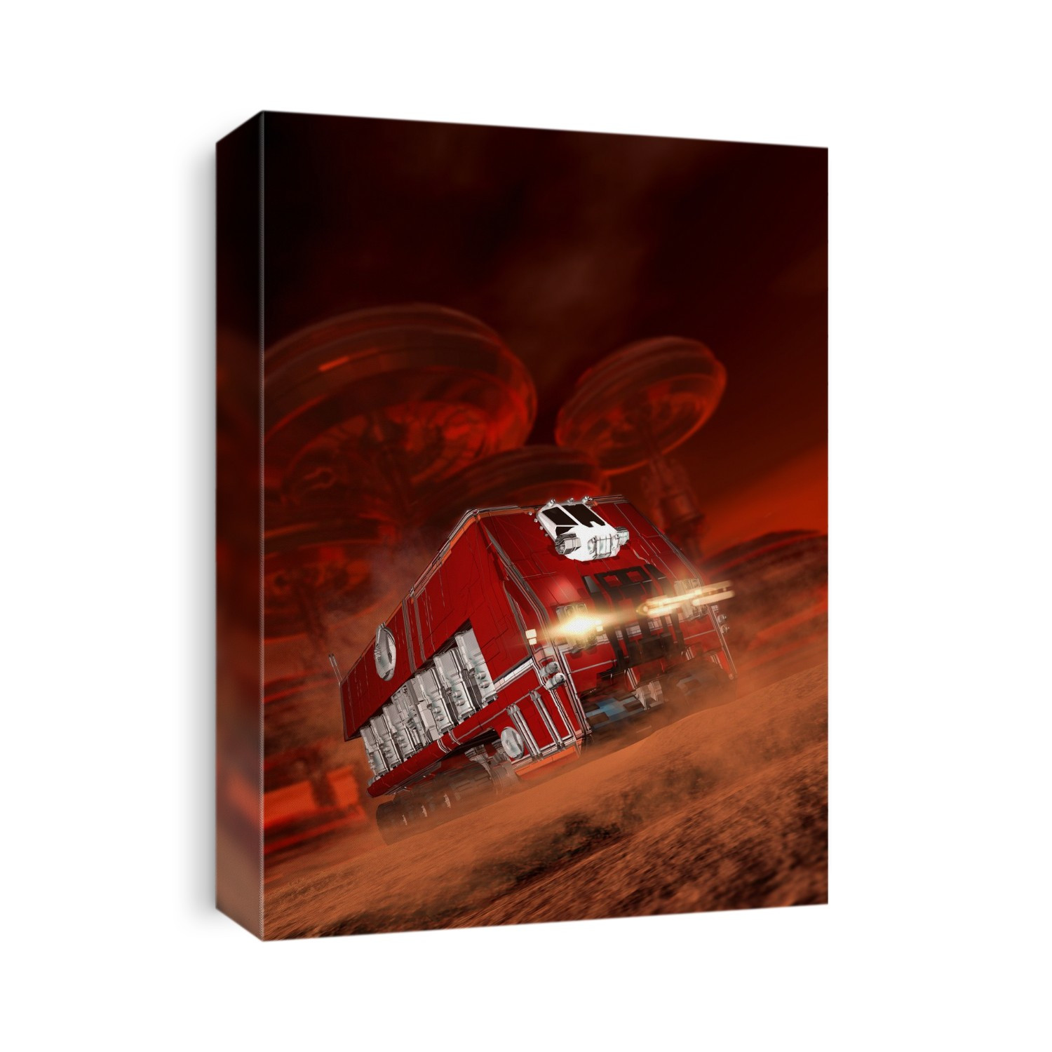 Spacecraft on Mars, computer illustration.