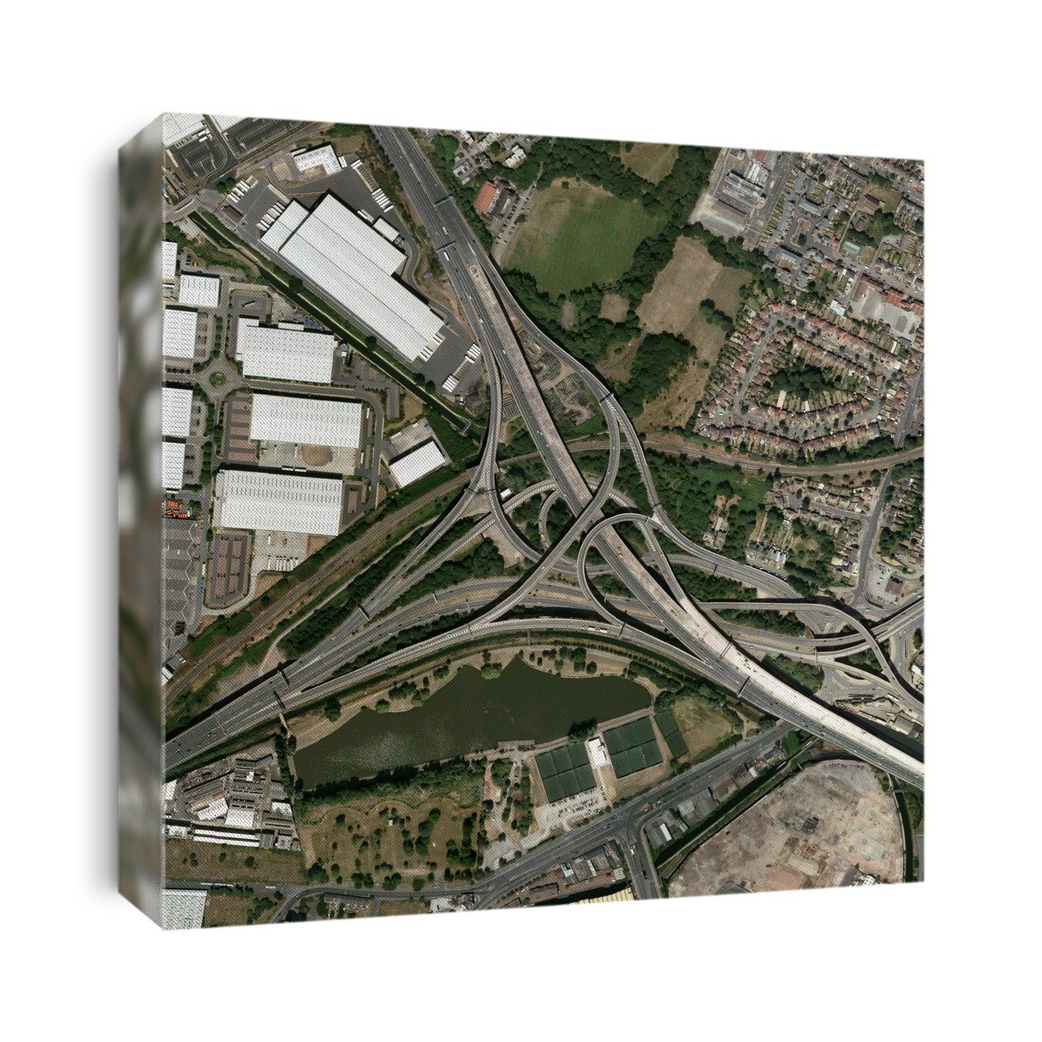 Gravelly Hill Interchange, UK, aerial photograph. This interchange lies off junction 6 on the M6 motorway where it meets the A38(M). It has acquired the nickname of 'spaghetti junction' due to its complex appearance. It was opened in 1972. Photographed in 2004.