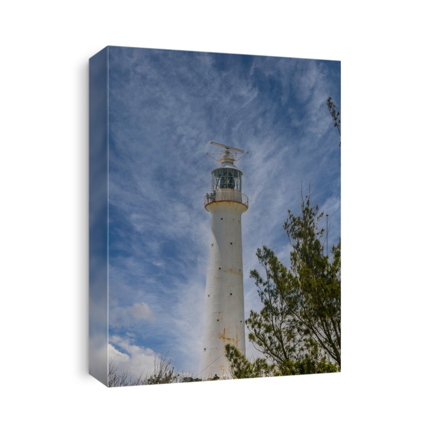 The old lighthouse on the crest of a hill in Bermuda