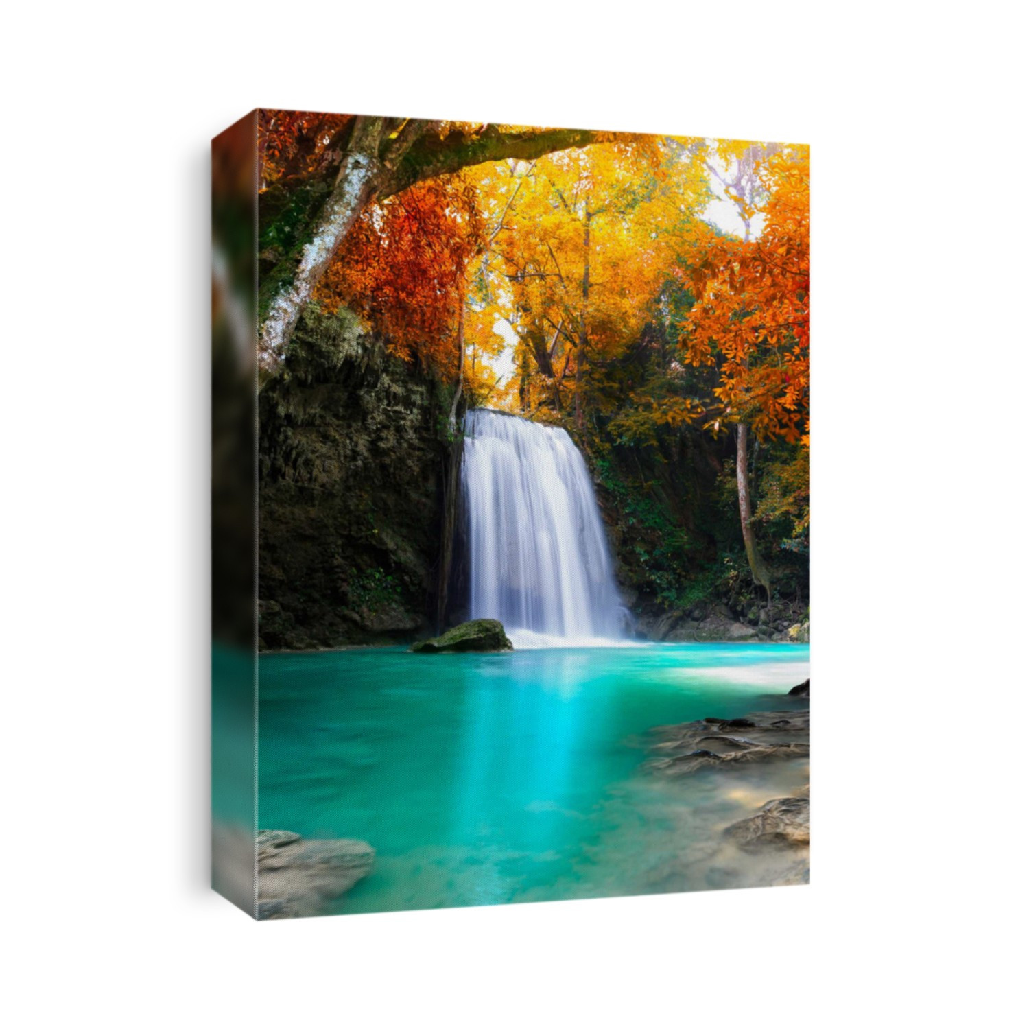 The beautiful waterfall in the water