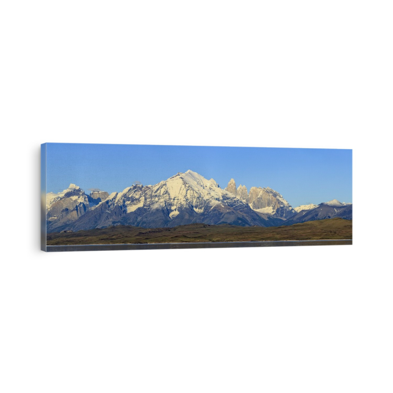 Sunrise Panorama Of Cordillera Paine Range In Torres Del Paine National Park With Lake Sarmiento And Famous Torres Del Paine Peaks In Chilean Part Of Patagonia; Chile