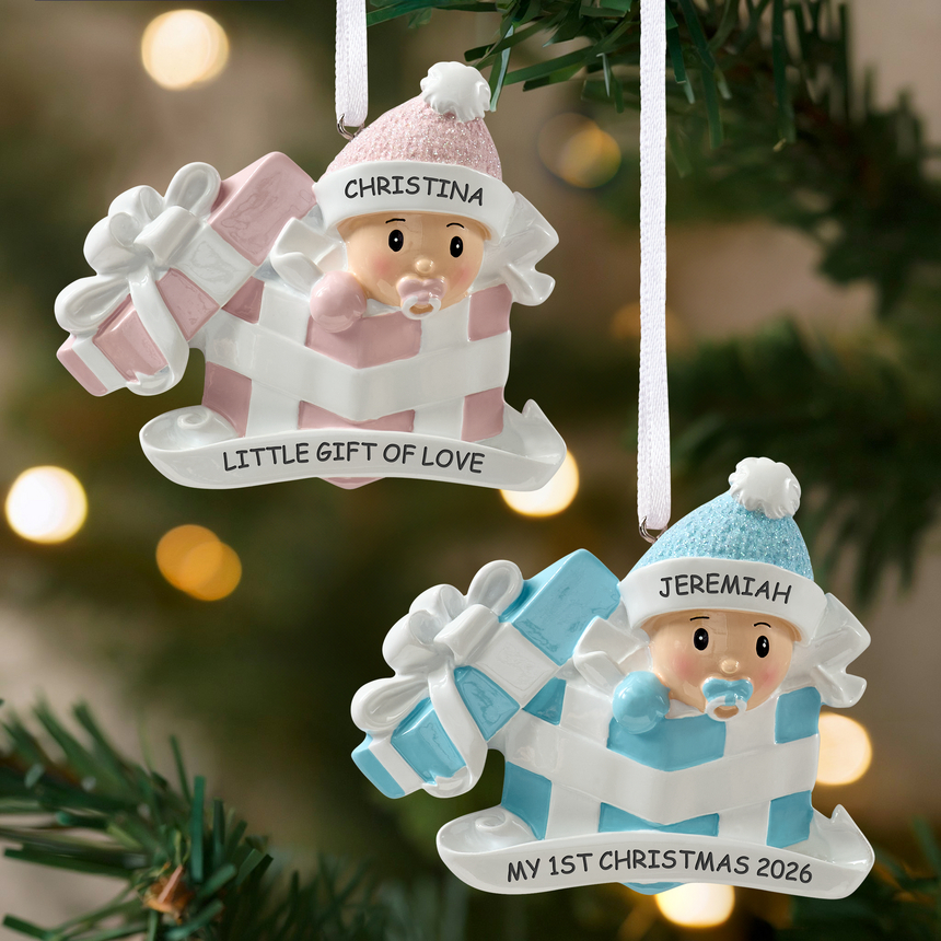 その他  Christmas Present Ornament Baby in Present Ornament | Ornaments | Personal Creations