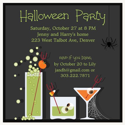 Halloween Party Invitations, Halloween Toasts Design