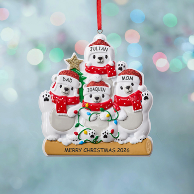 Festive Bear Family Ornament