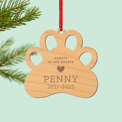 Always in Our Hearts Pet Memorial Laser Cut Wd Orn