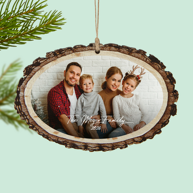 Custom Photo Rustic Wood Ornament