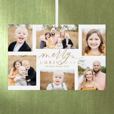 Merry Christmas Photo Collage Rectangle Ornament