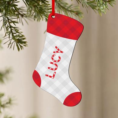 Candy Cane Name Stocking Ornament