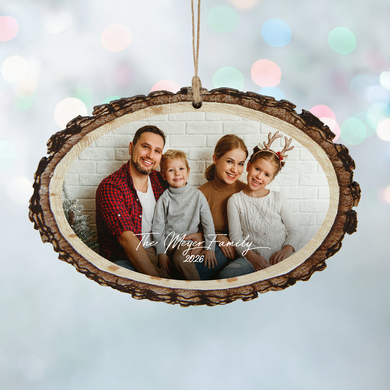 Custom Photo Rustic Wood Ornament