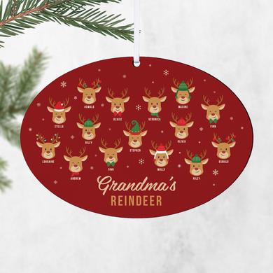 Reindeer Family Oval Ornament