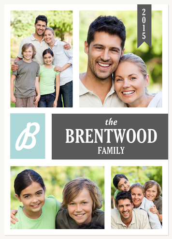 Personalized Holiday Cards, Family Initial Design