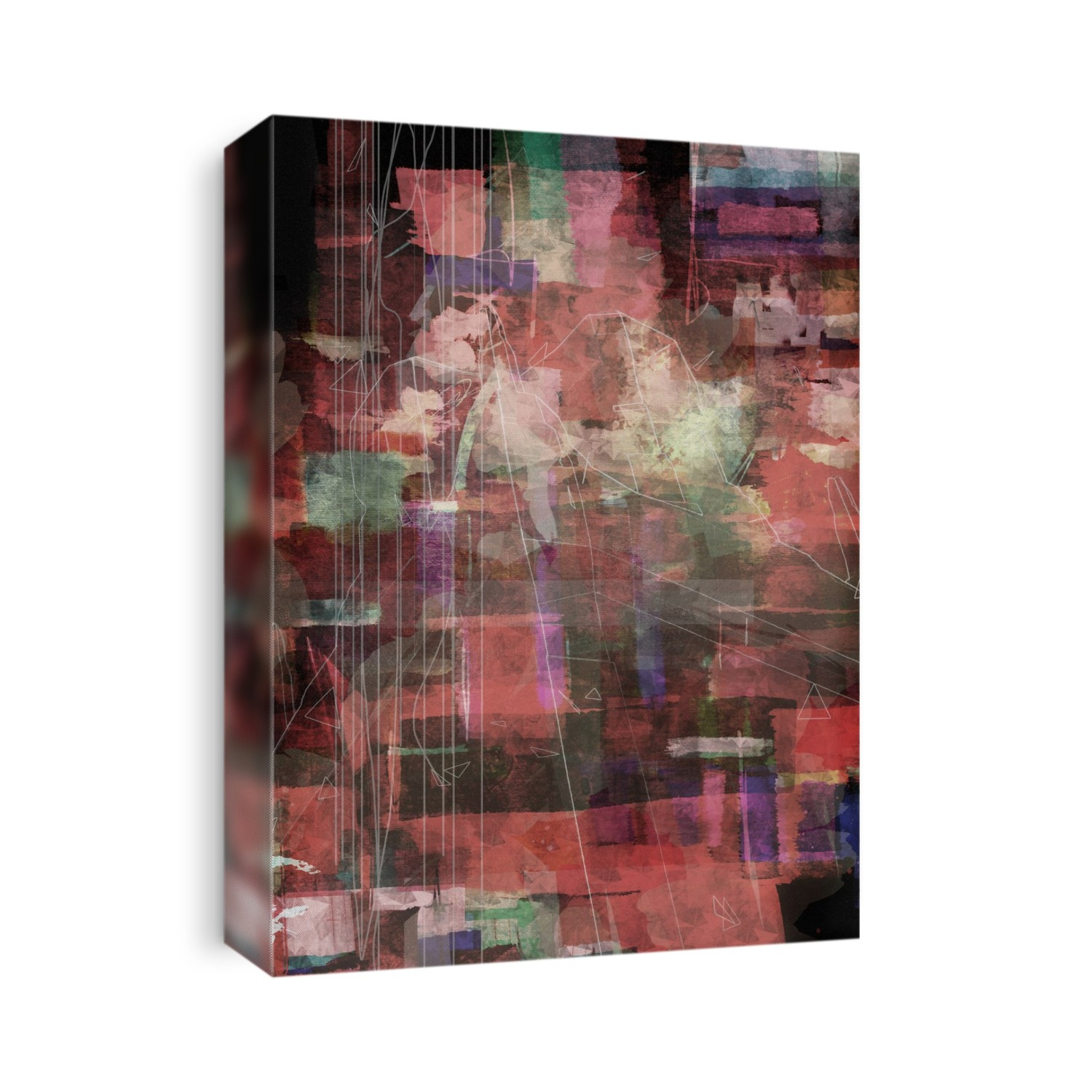 Mixed media abstract painting