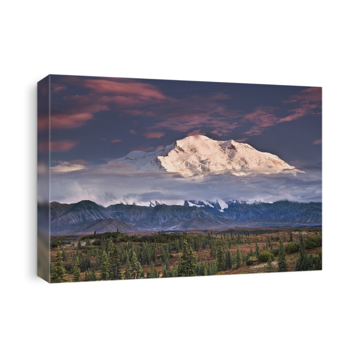North Face Of Denali At Sunset As Seen From The Wonder Lake Campground In Denali National Park, Alaska