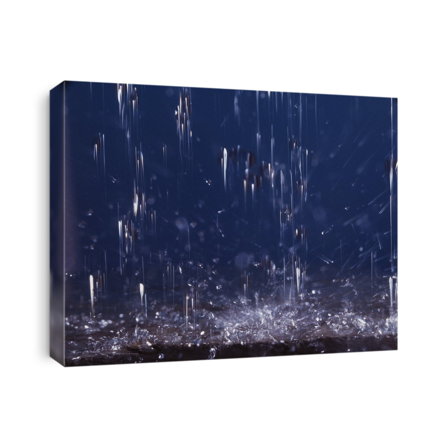 Rainfall. Rain splashing on a surface.