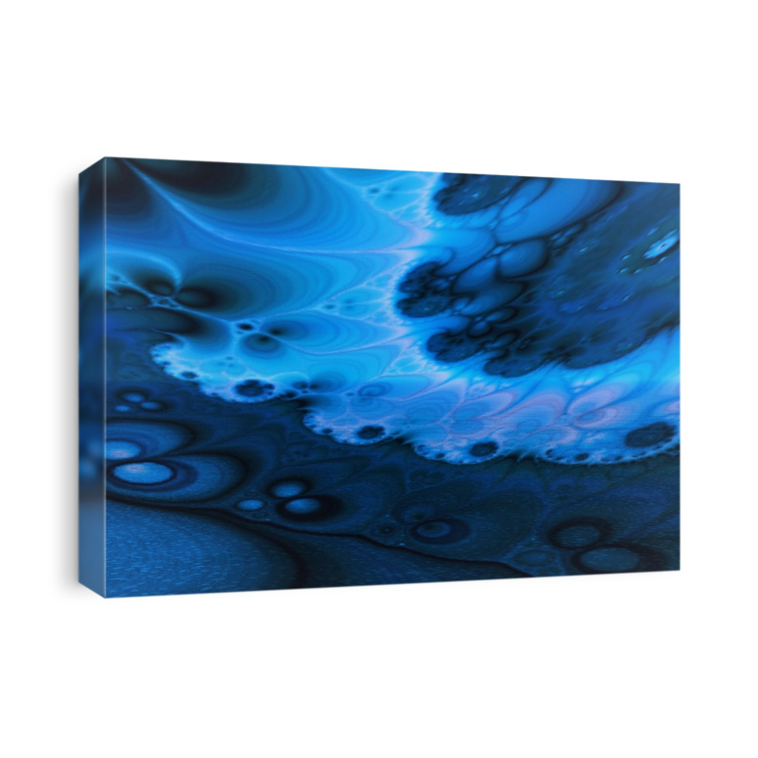 A computer-generated blue fractal background.