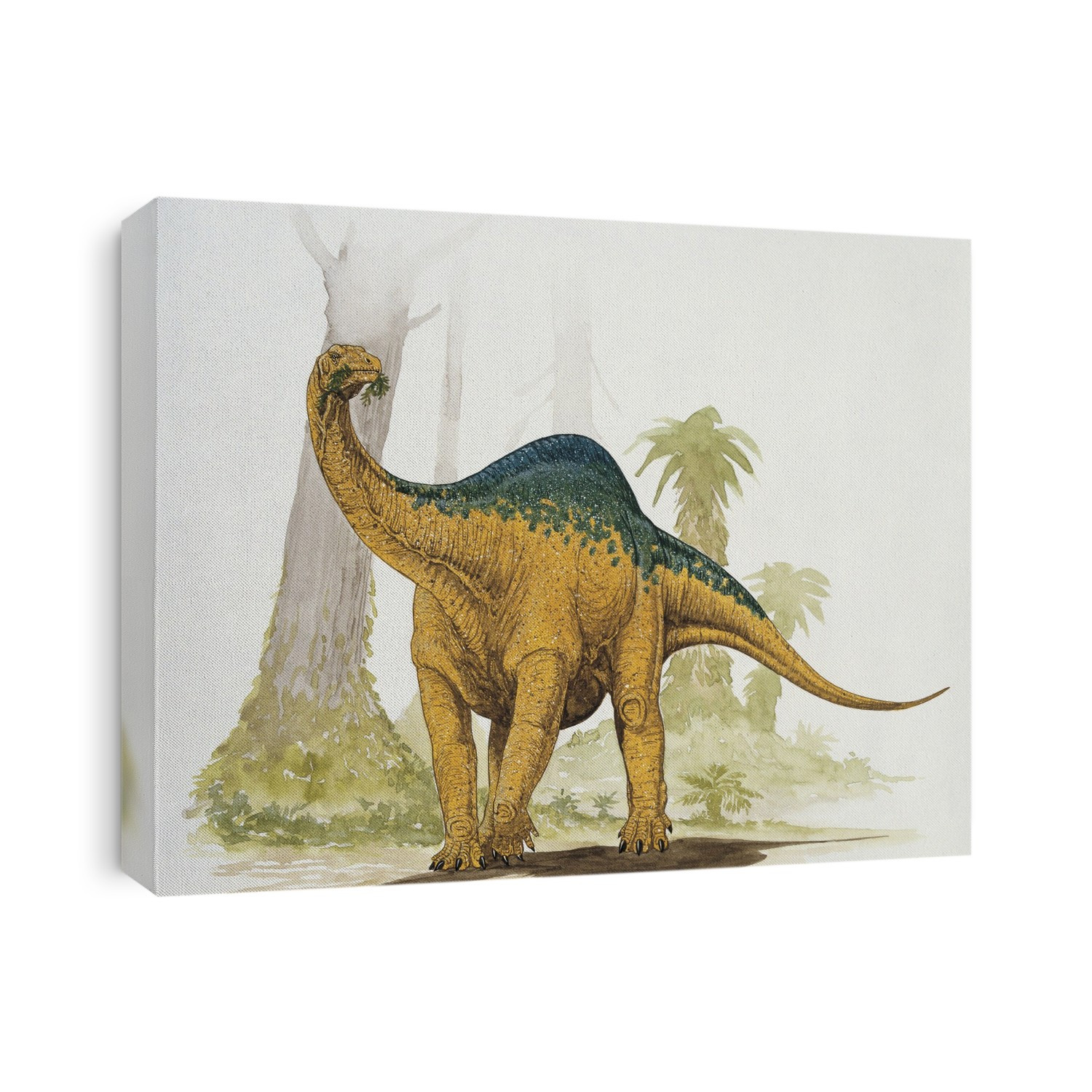 Melanosaurus eating leaves.