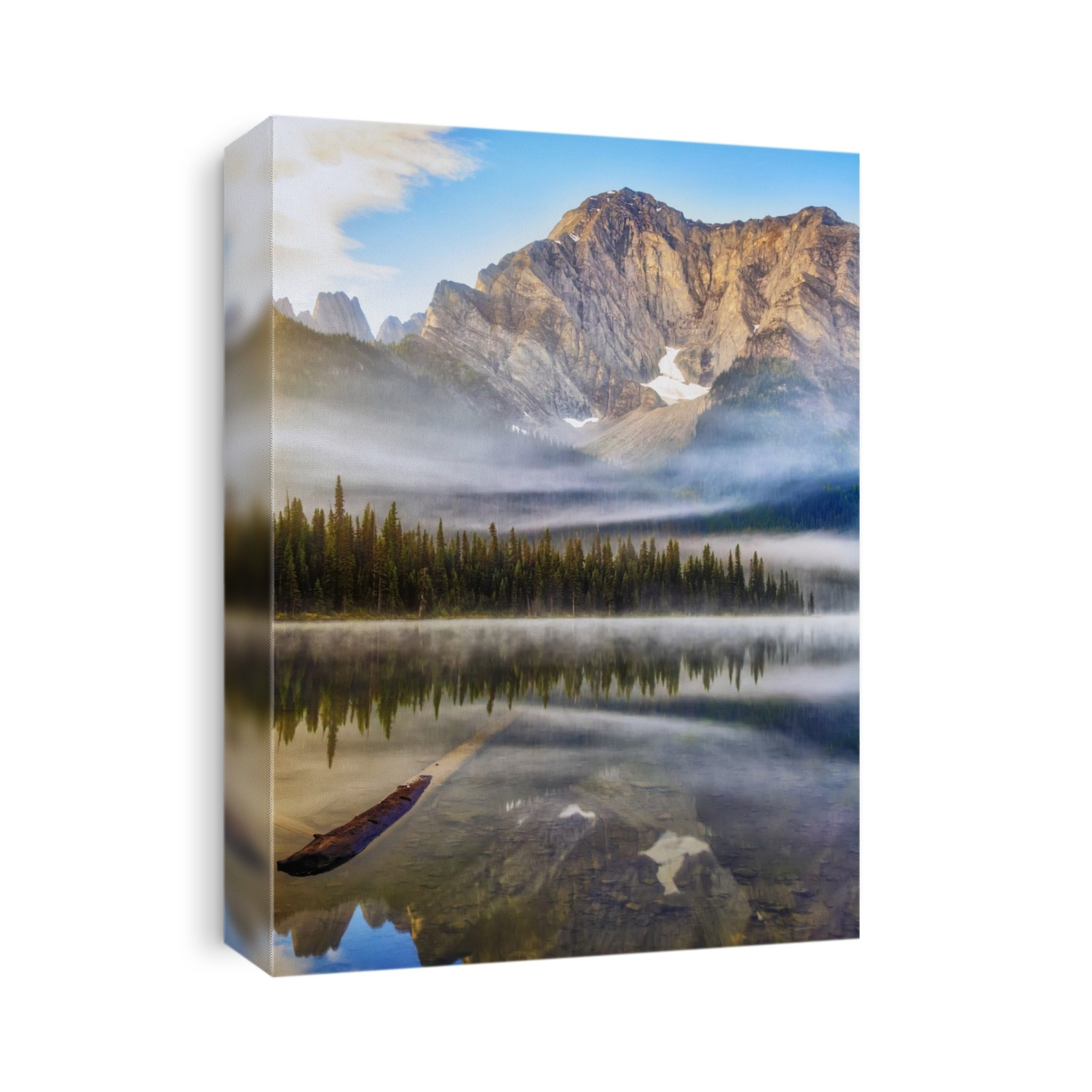 Tranquil lake with reflections in Elk Lakes Provincial Park; British Columbia, Canada