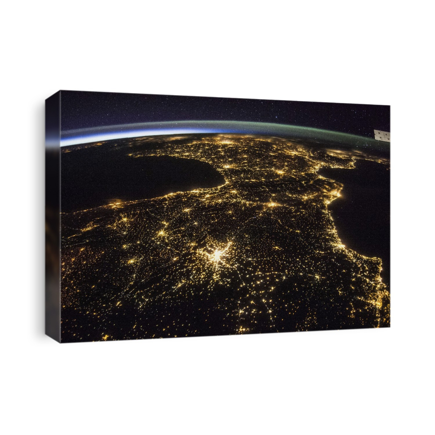 Space and France at night, ISS image. Taken on board the International Space Station, 26th July 2014.