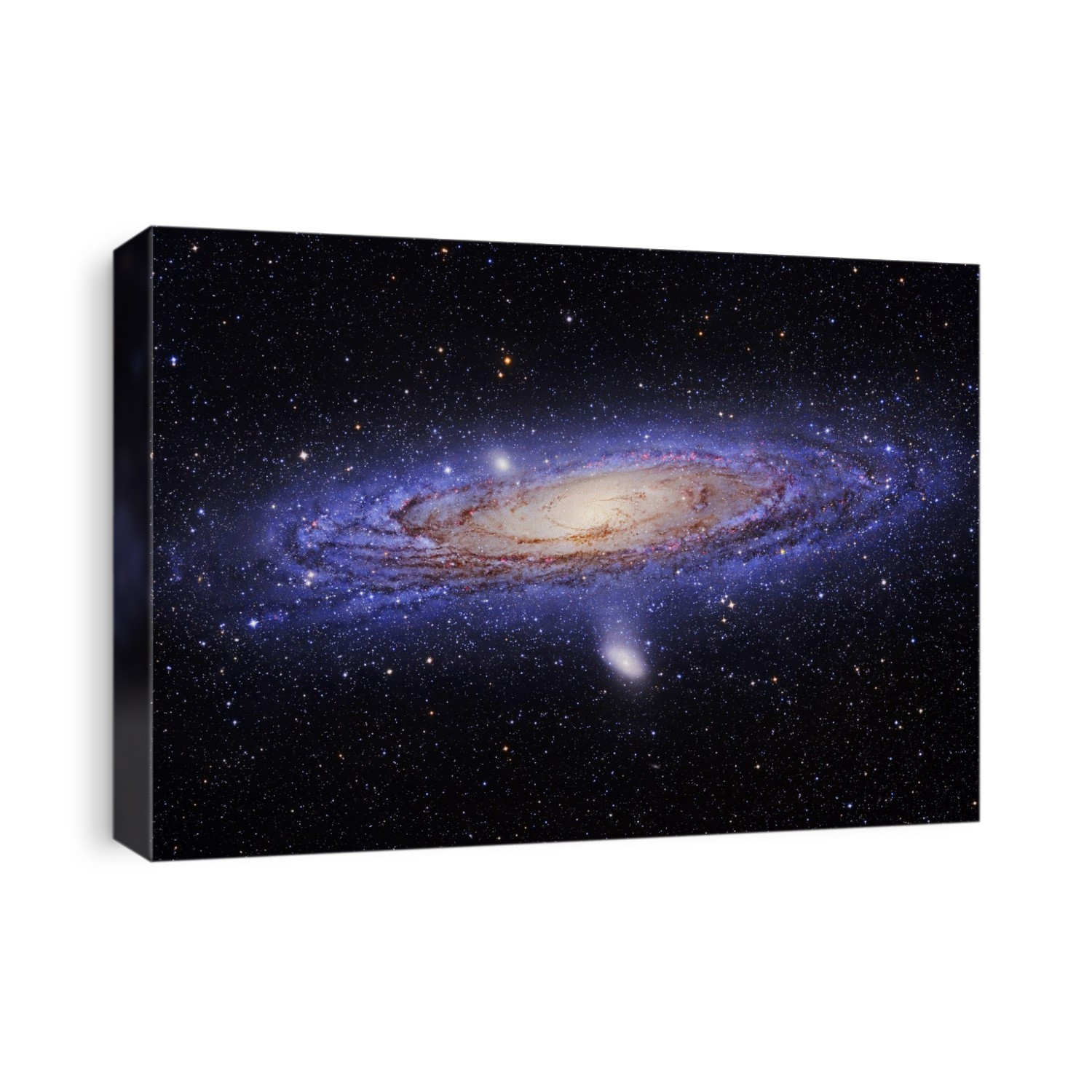 Andromeda galaxy, optical image. Andromeda is the nearest large galaxy to our own. It measures around 140,000 light years across and is located 2.5 million light years away in the constellation of the same name. This image was assembled from 19 separate panels and took six months to create.