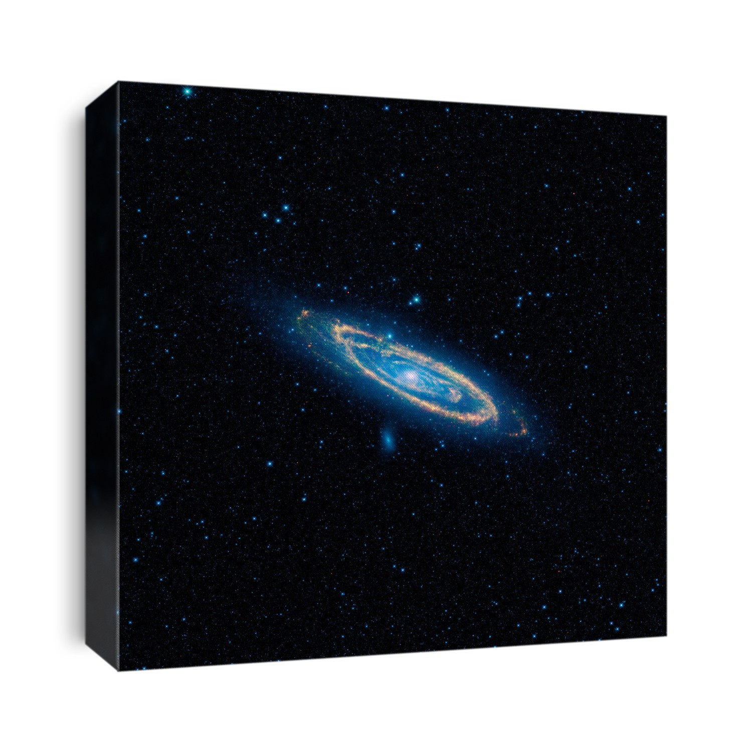 Andromeda Galaxy (M31), infrared image. This galaxy is located around 2.5 million light years from Earth, in the constellation of Andromeda. Estimates of its diameter vary from 70,000 to 220,000 light years. This image, published in 2010, was obtained by NASA's Wide-field Infrared Survey Explorer (WISE).