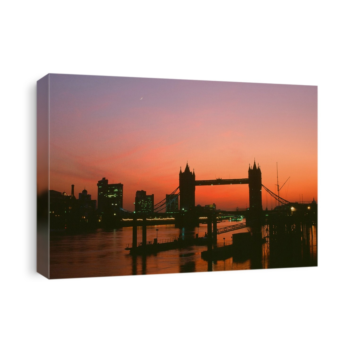 Tower Bridge at sunset in London, UK.