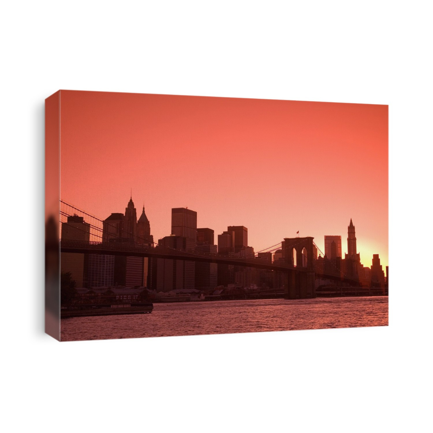 Lower Manhattan Skyline Viewed From Brooklyn Bridge Park, Brooklyn, New York City, New York, Usa