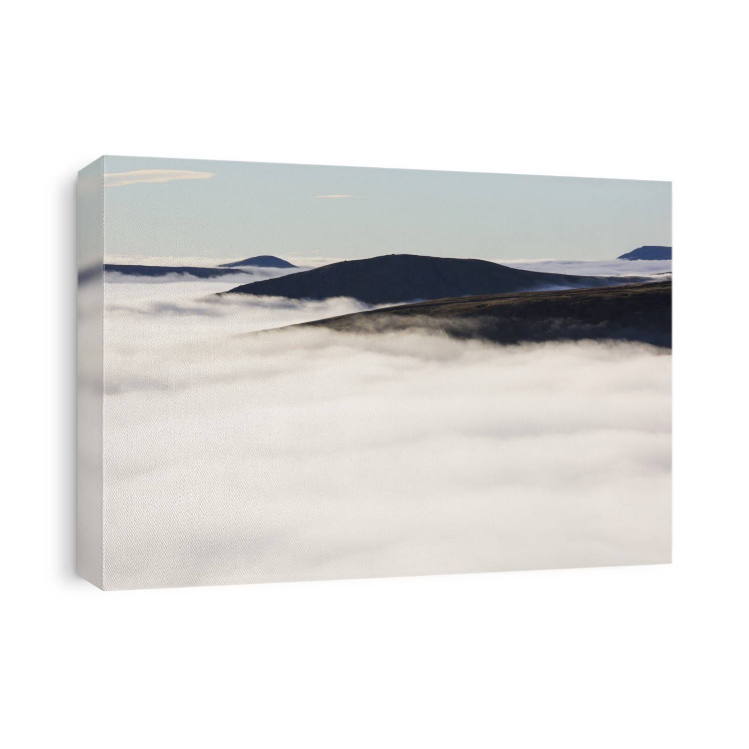 Fairfield from Red Screes in the Lake District, Cumbria, UK, with valley cloud caused by a temperature inversion.