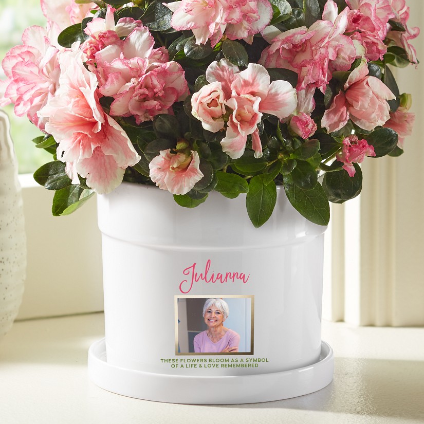 Serenity in Bloom Memorial Photo Planter
