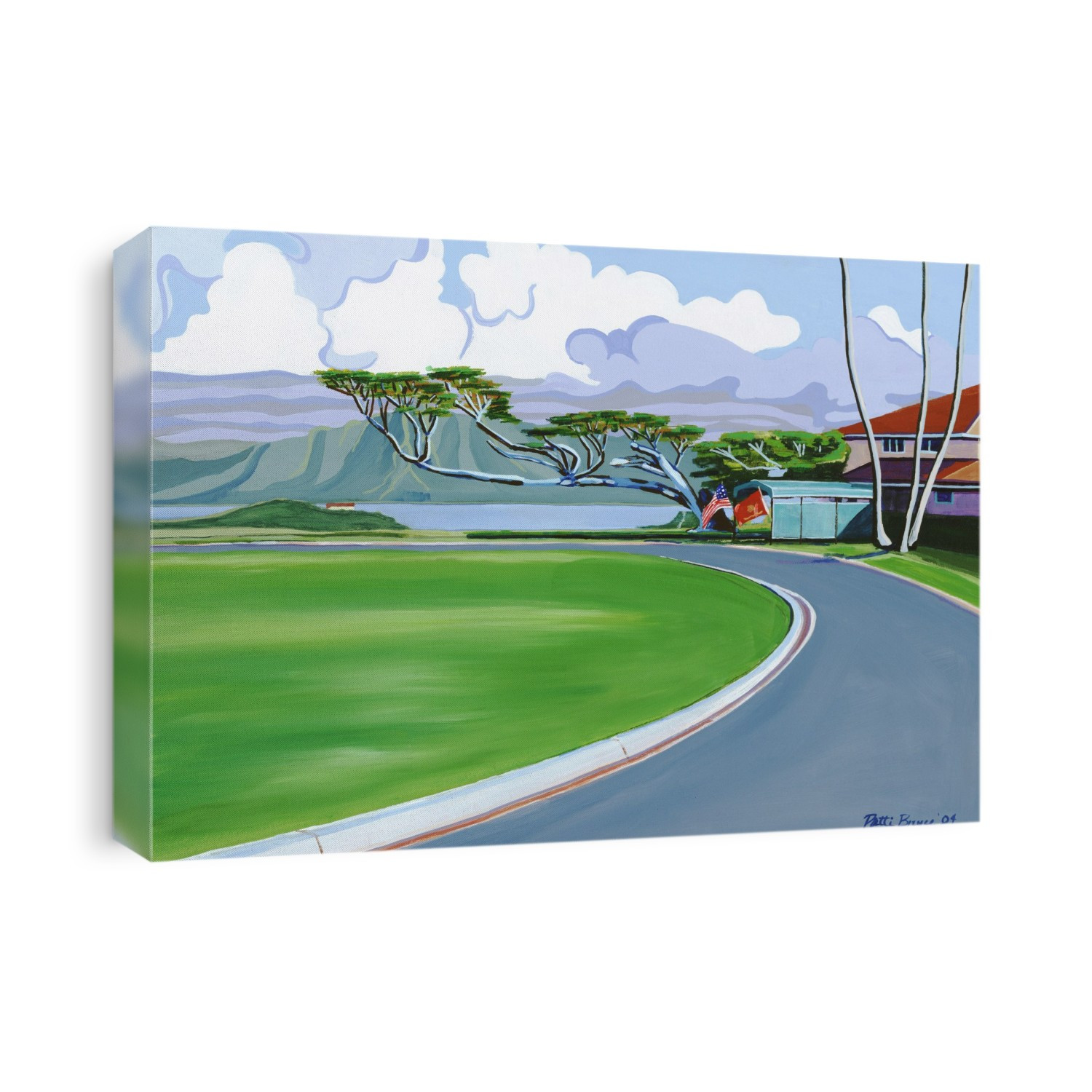 The Generals House, Hawaii, Landscape Of Roadway Leading To House (Acrylic Painting).