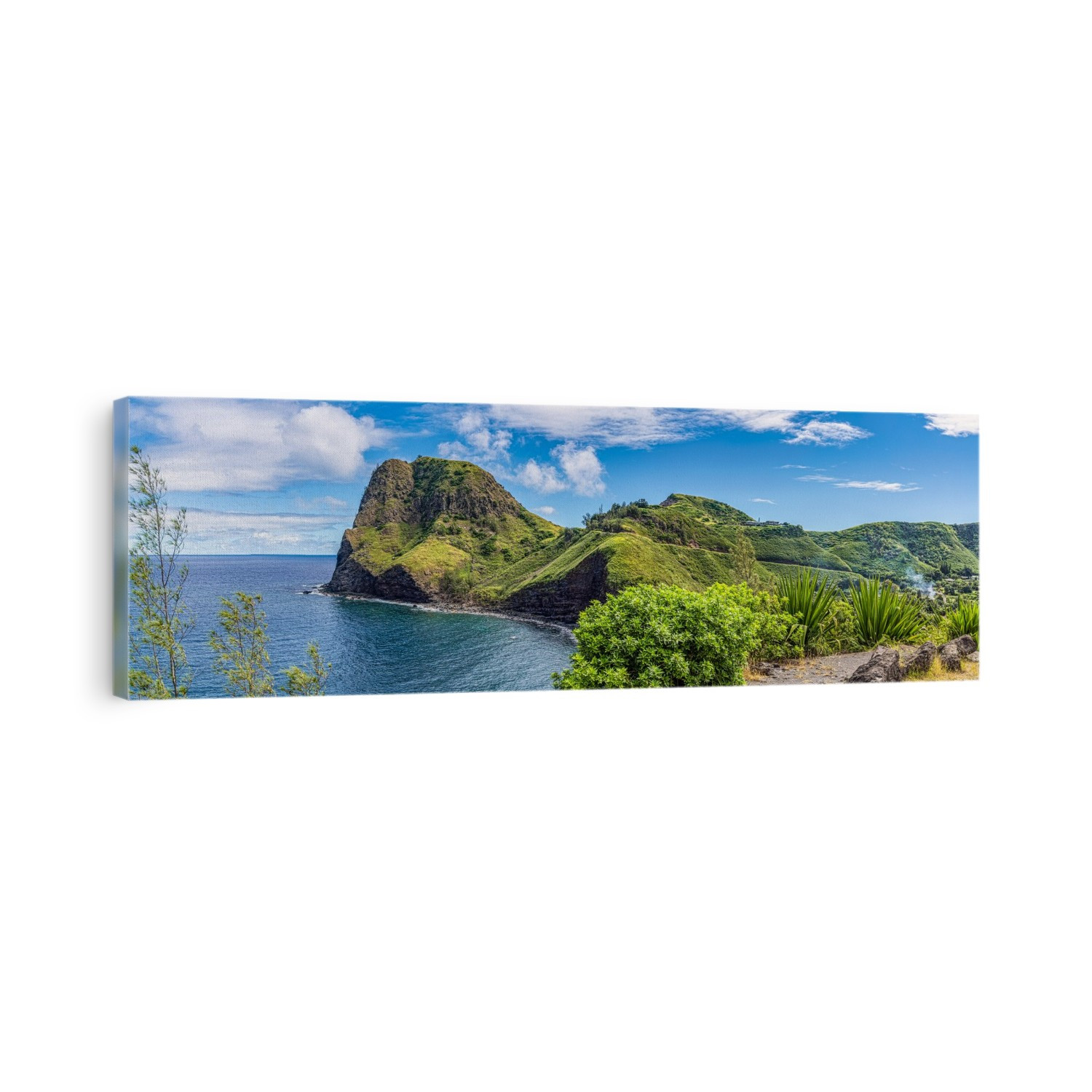 Panoramic view of Kahakuloa Bay Beach on the island of Maui, Hawaii, USA; Maui, Hawaii, United States of America