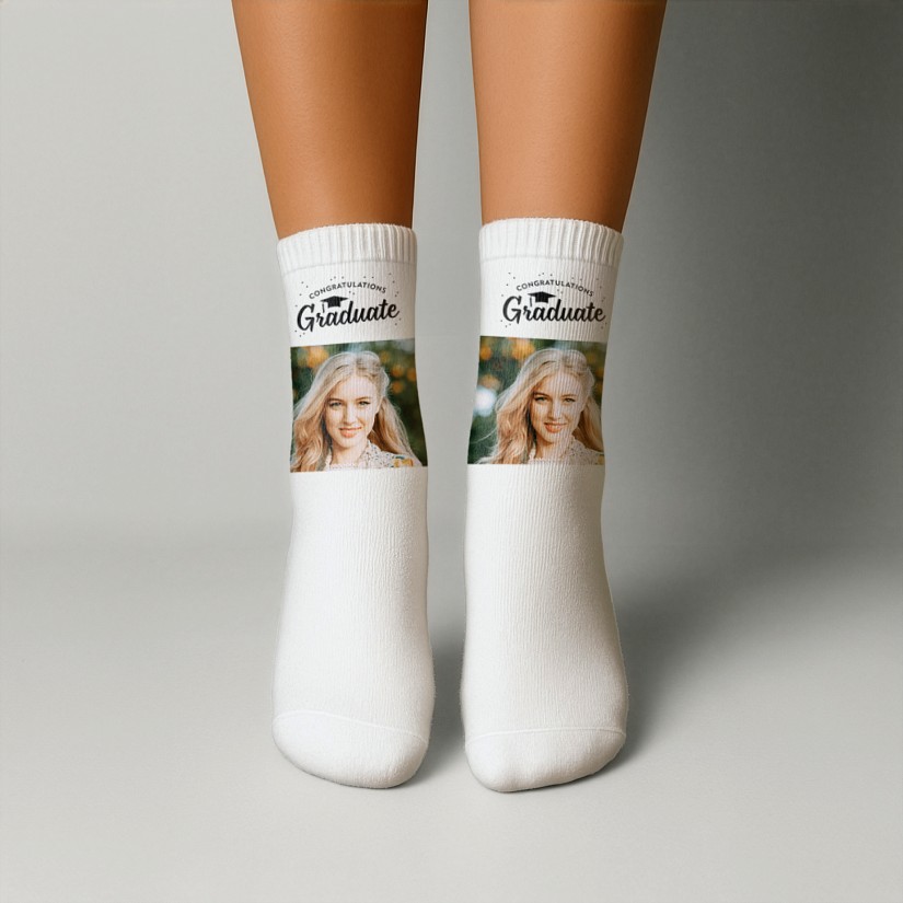 Time to Celebrate Graduation Photo Socks