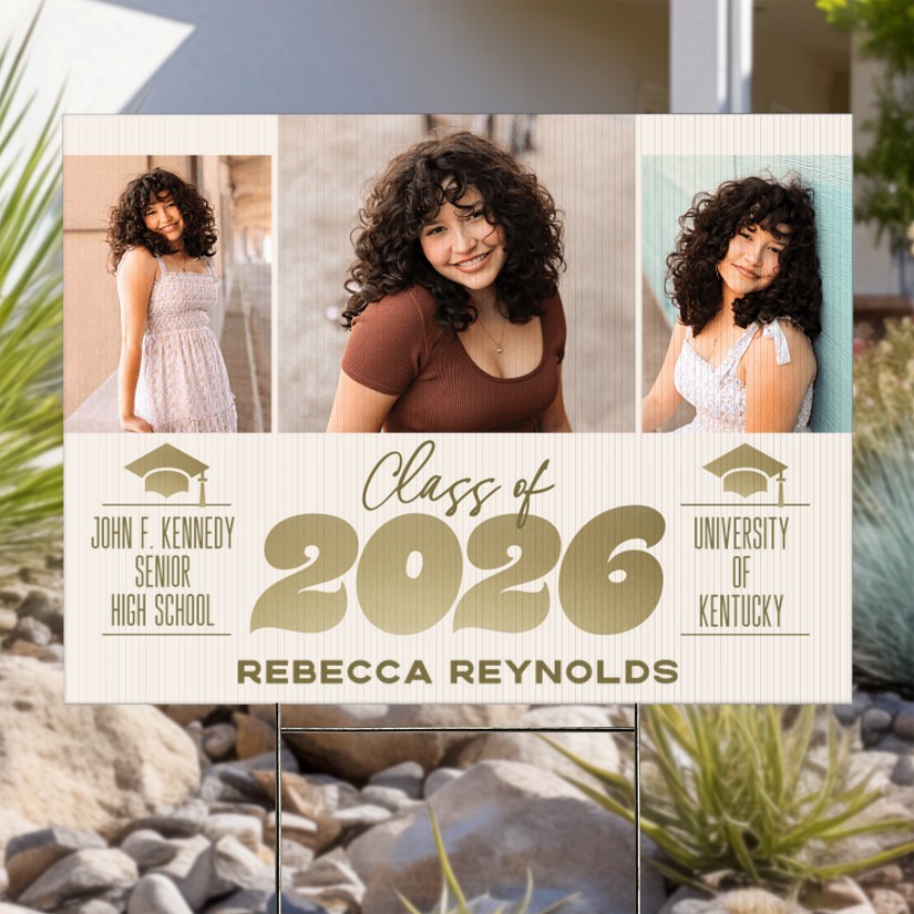 Golden Moments Graduation Photo Yard Sign