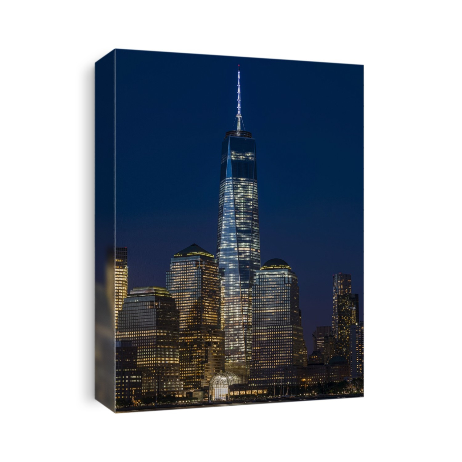 The New World Trade Center At Twilight, Viewed From Jersey City, New Jersey; New York City, New York, United States Of America