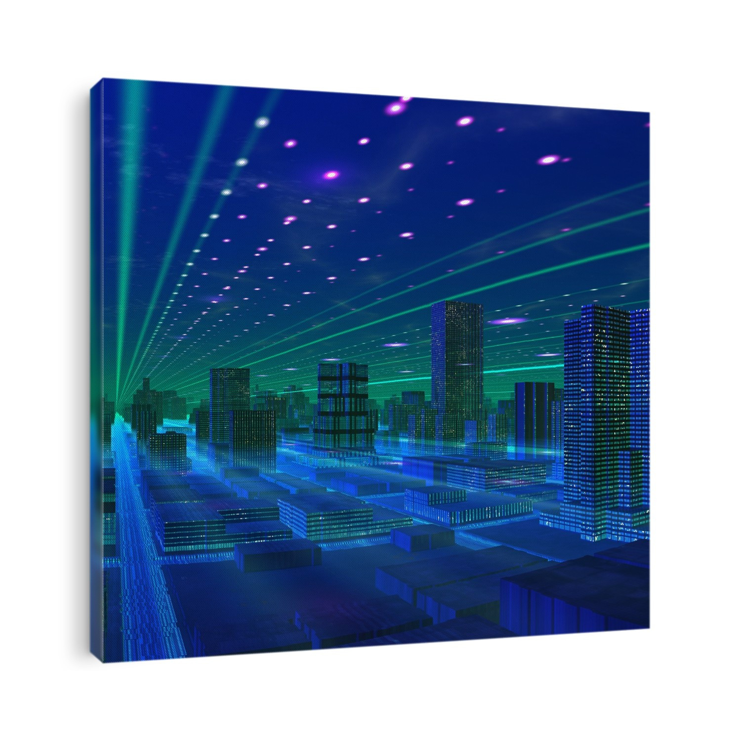 Futuristic city, conceptual computer artwork.