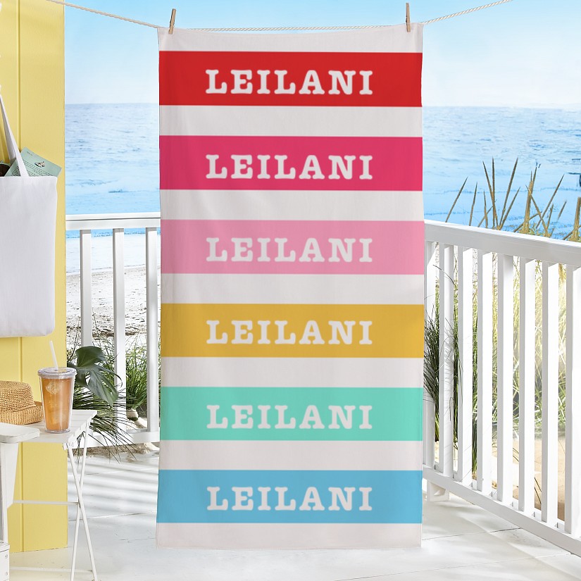 Rainbow Stripes Beach Towel