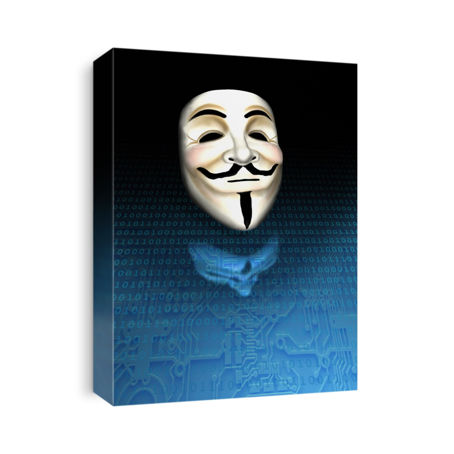 Internet activist mask, illustration.