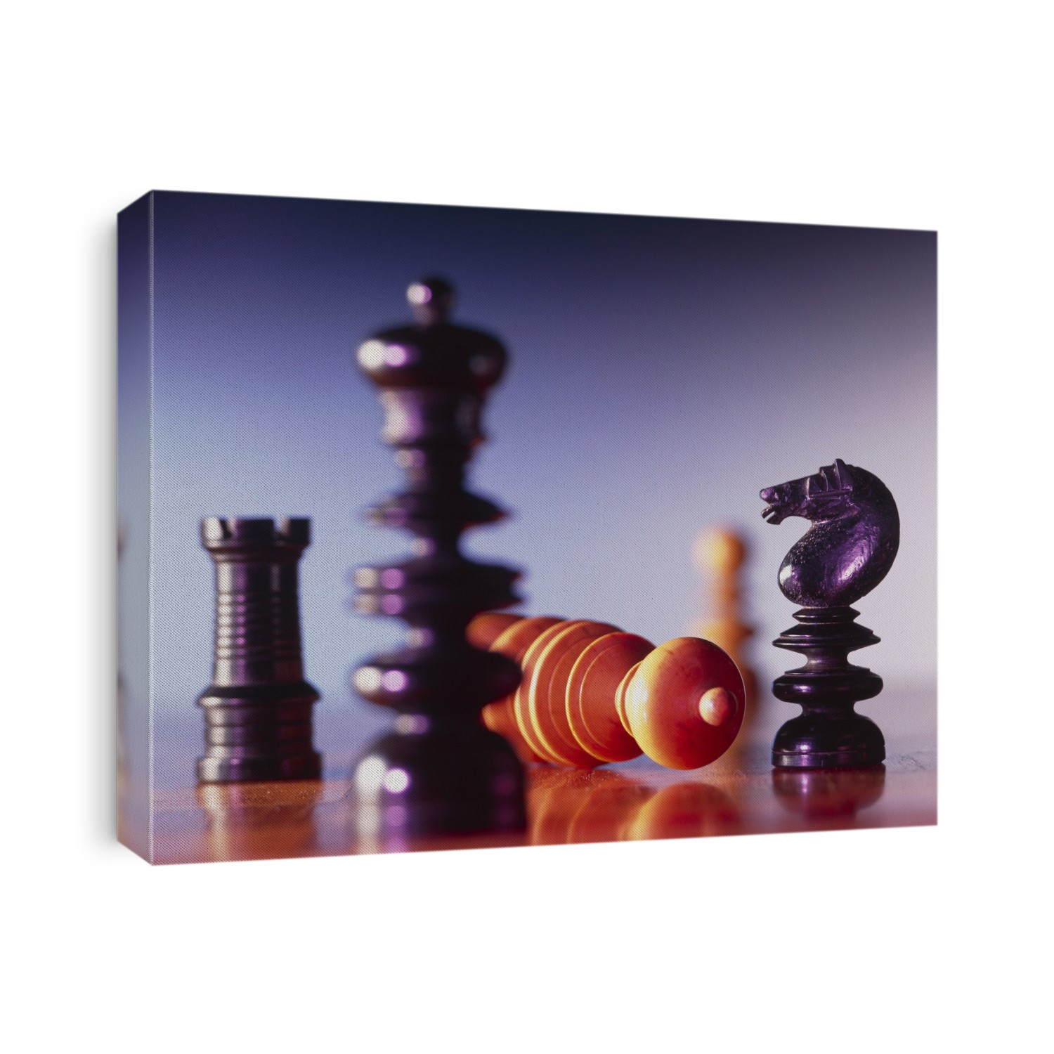Checkmate. Conceptual image of pieces on a chess board, representing defeat.