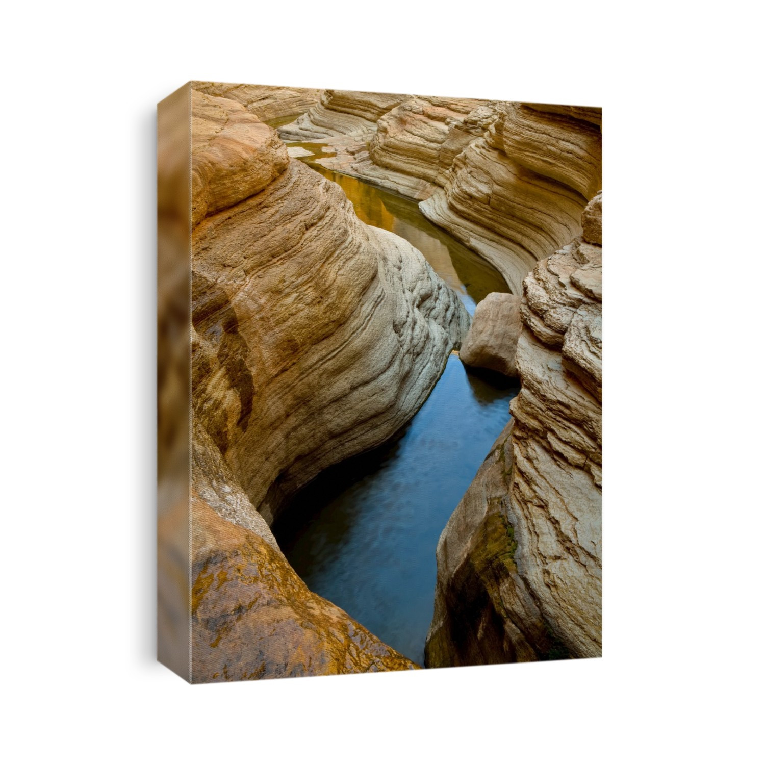 Water coursing through limestone canyon at Matkatamiba Canyon.