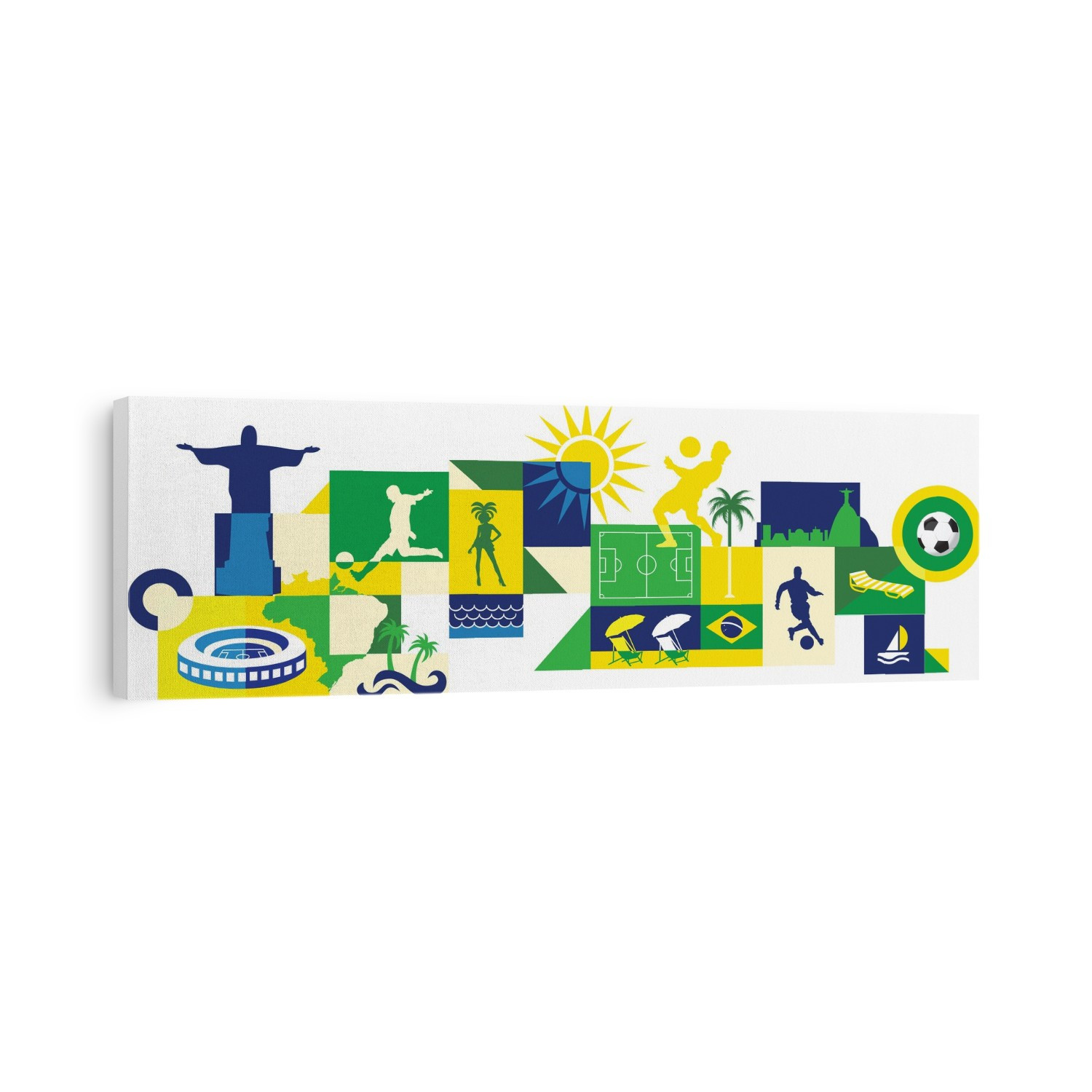 Illustration of sports and attractions in Brazil.