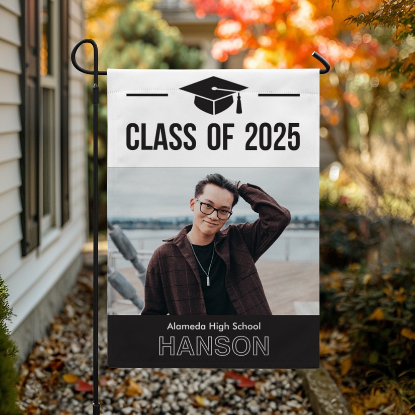 Way To Grow! Graduation Photo Garden Flag