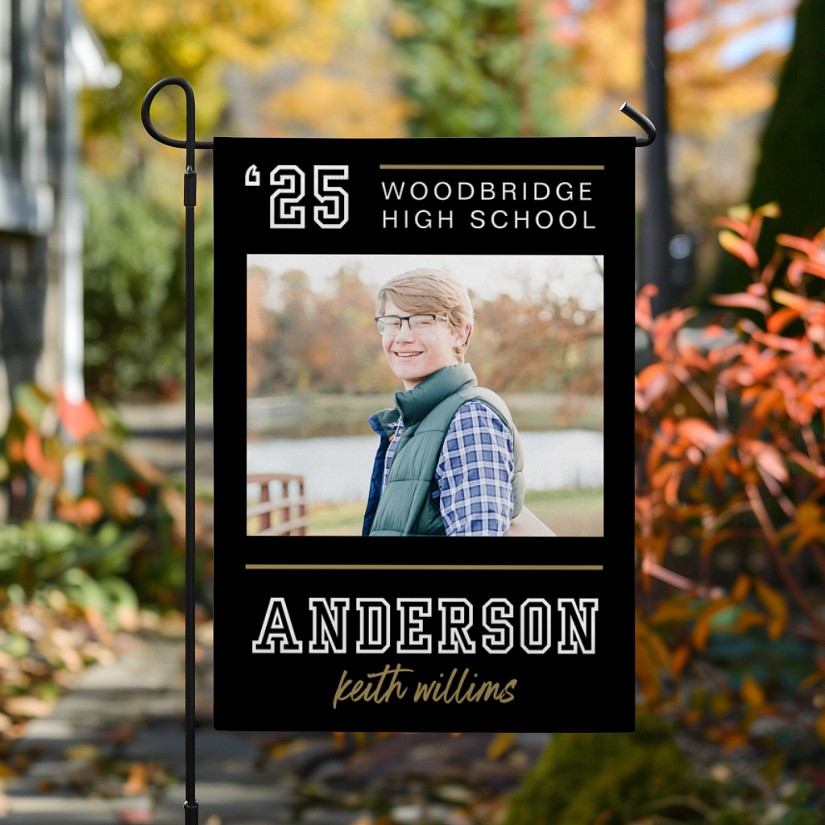 Varsity Year Graduation Photo Garden Flag