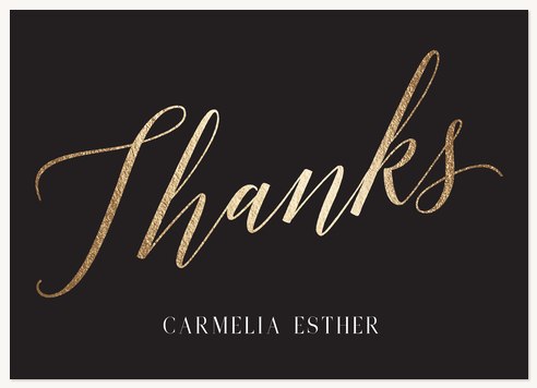 Bat Mitzvah Thank You Cards, Calligraphic Elegance Design