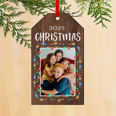 Merry & Bright Photo  Gift Tag Bauble