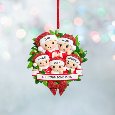 Festive Wreath Family Ornament