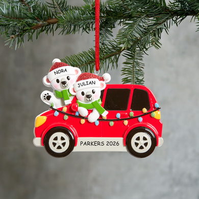 Cruising Polar Bear Couple Ornament